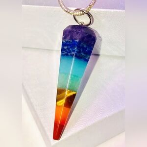 RINBOW WAND 7 STONE CHAKRA NECKLACE BRAND NEW!